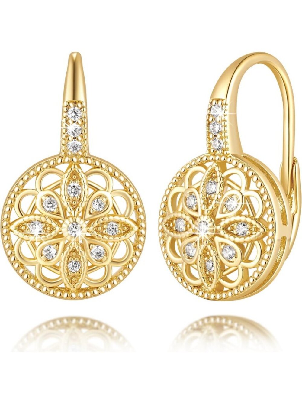 Elegant 14K Gold Dangle Earrings for Women, 20.5mm, Perfect for Any Occasion